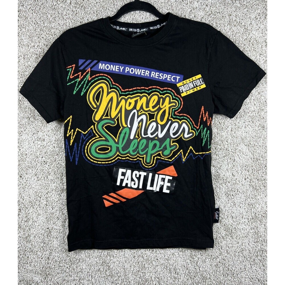 Switch Remarkable Men’s Graphic Crew Neck Tee Shirts Black Size S
